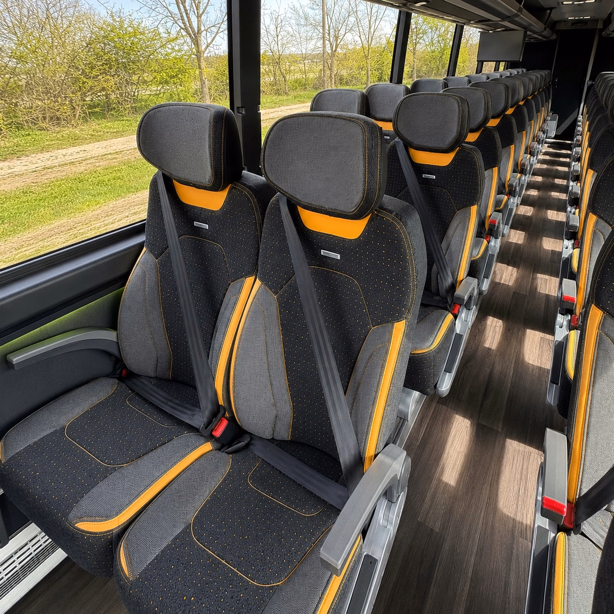 worcester charter bus rental interior